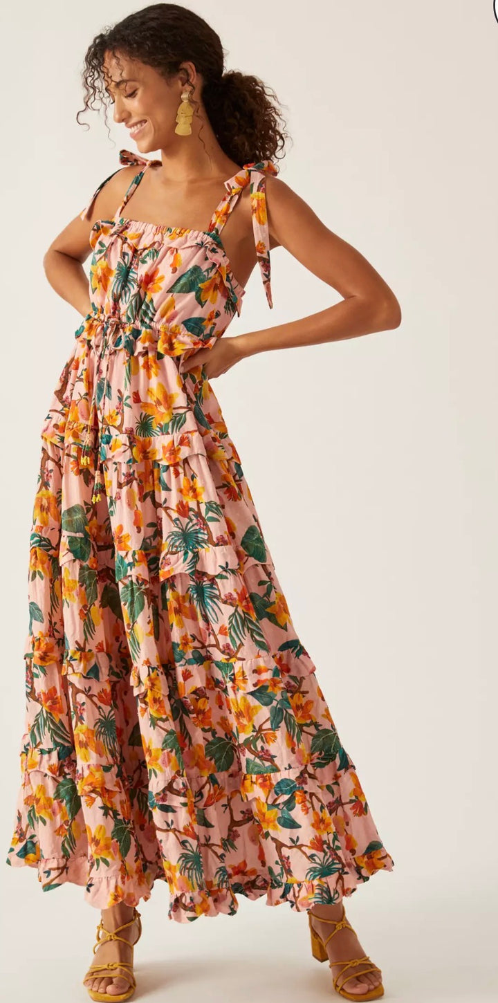 Farm Rio dress maxi, extra small print