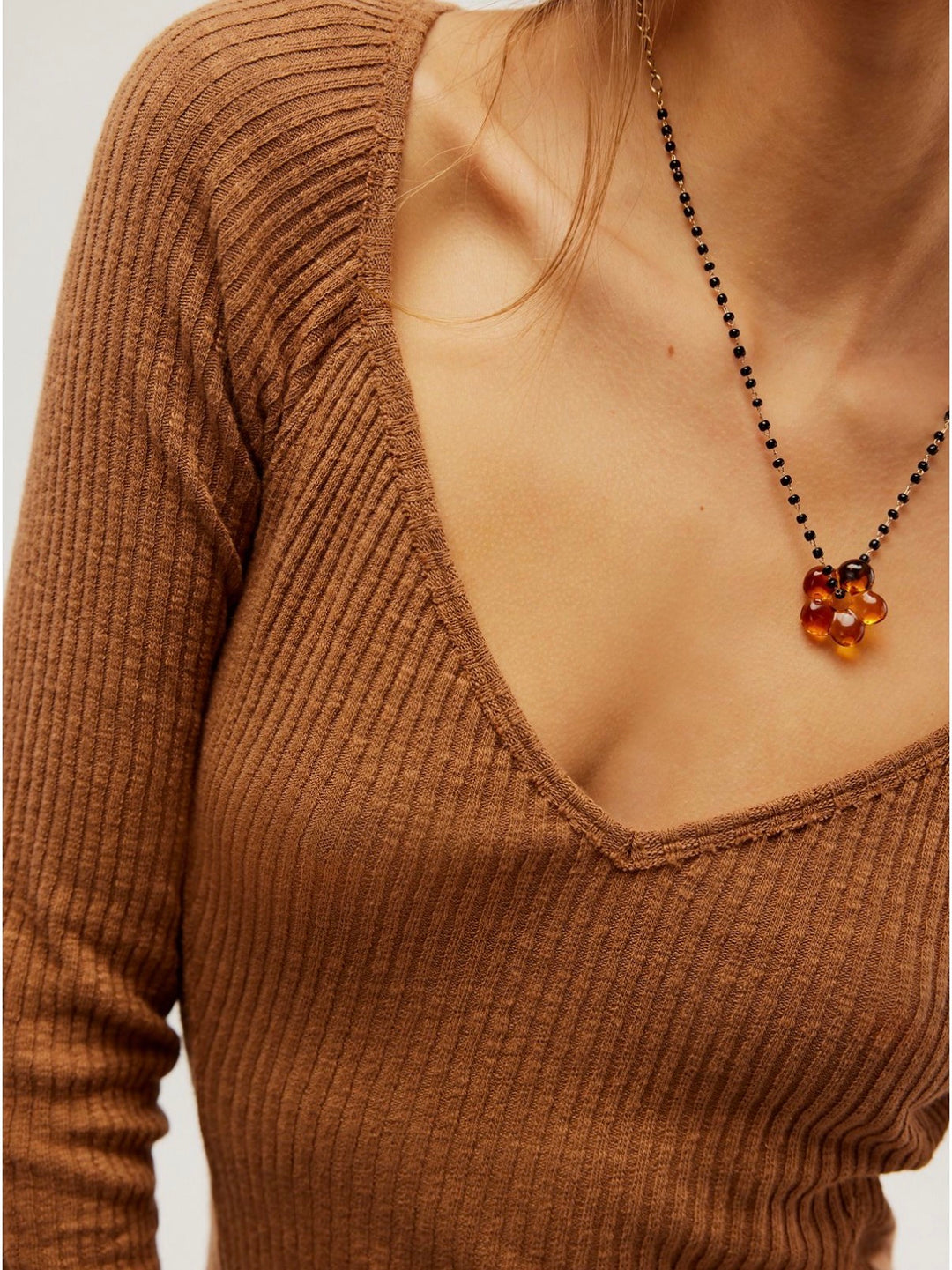 Free People long sleeve, small brown