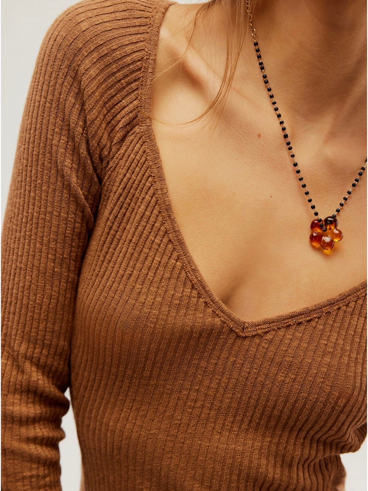 Free People long sleeve, small brown
