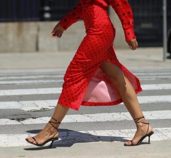Zara maxi skirt, small red