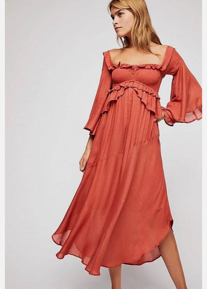 Spell &amp; the Gypsy dress midi, extra small burnt orange