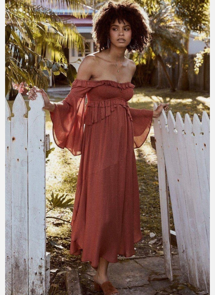 Spell &amp; the Gypsy dress midi, extra small burnt orange