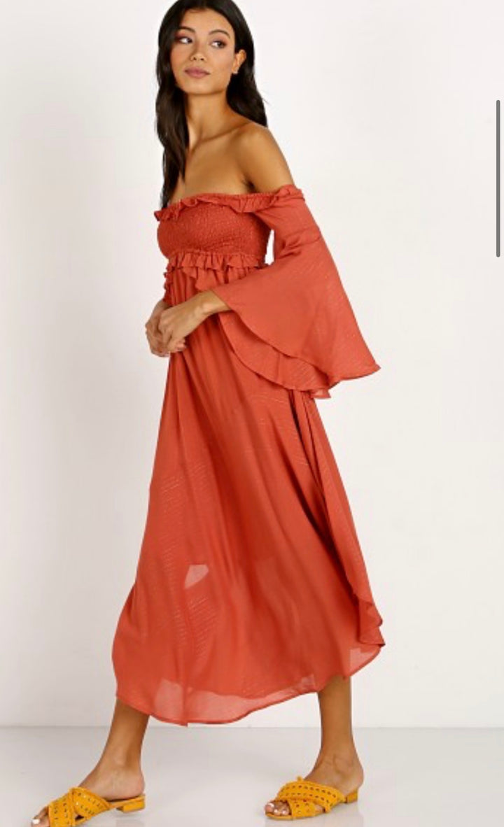 Spell &amp; the Gypsy dress midi, extra small burnt orange