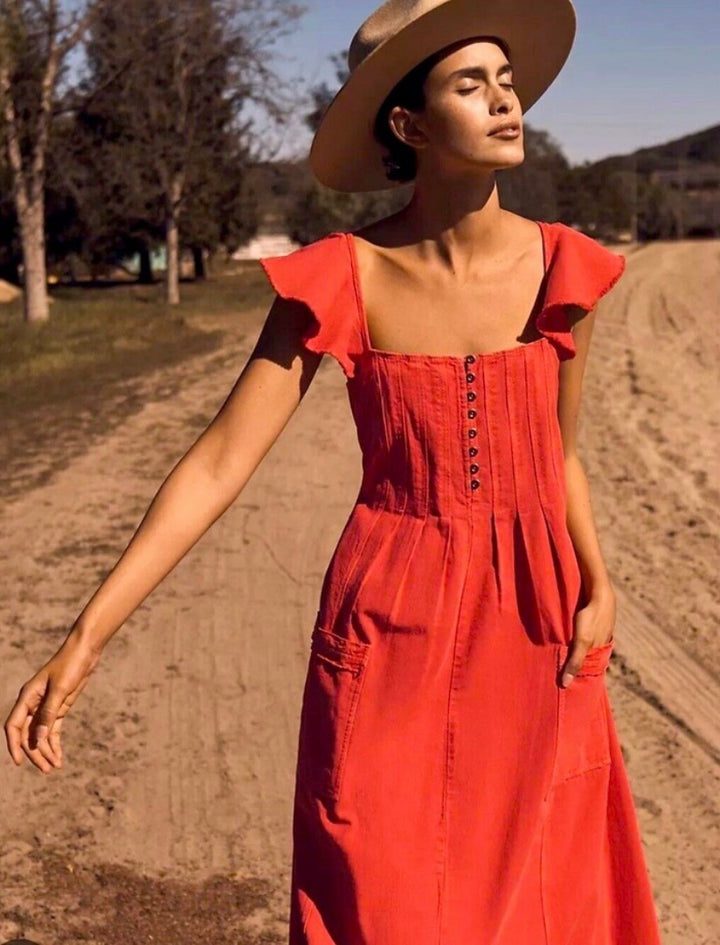 Pilcro dress midi, XS red