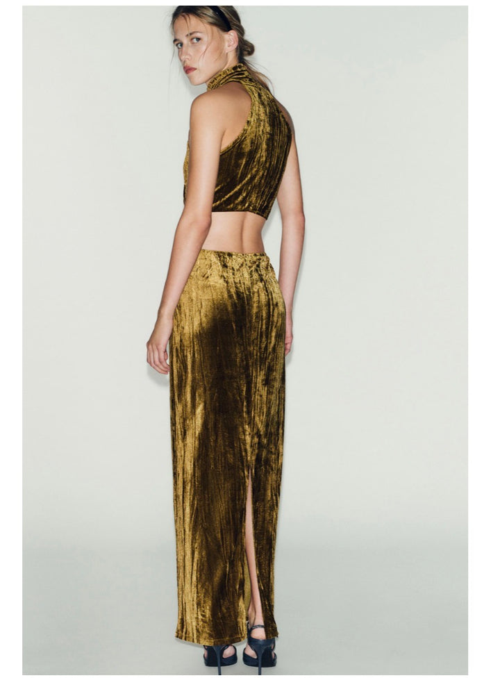 Zara dress midi, medium Ochre