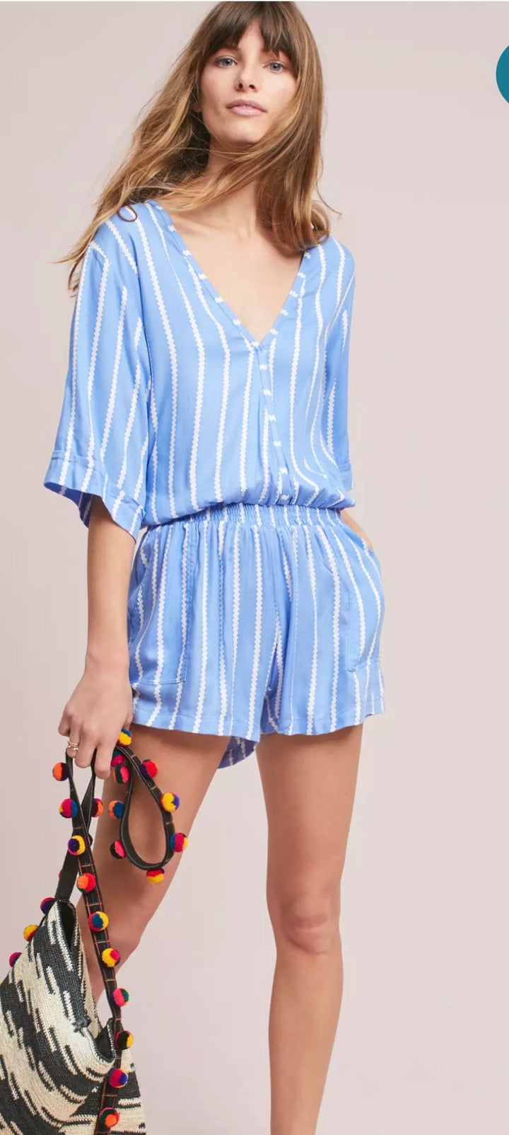 Beachgold romper mini, small blue striped
