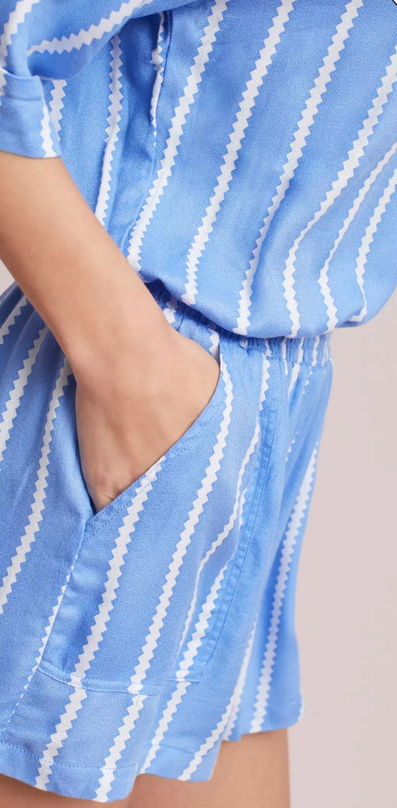 Beachgold romper mini, small blue striped