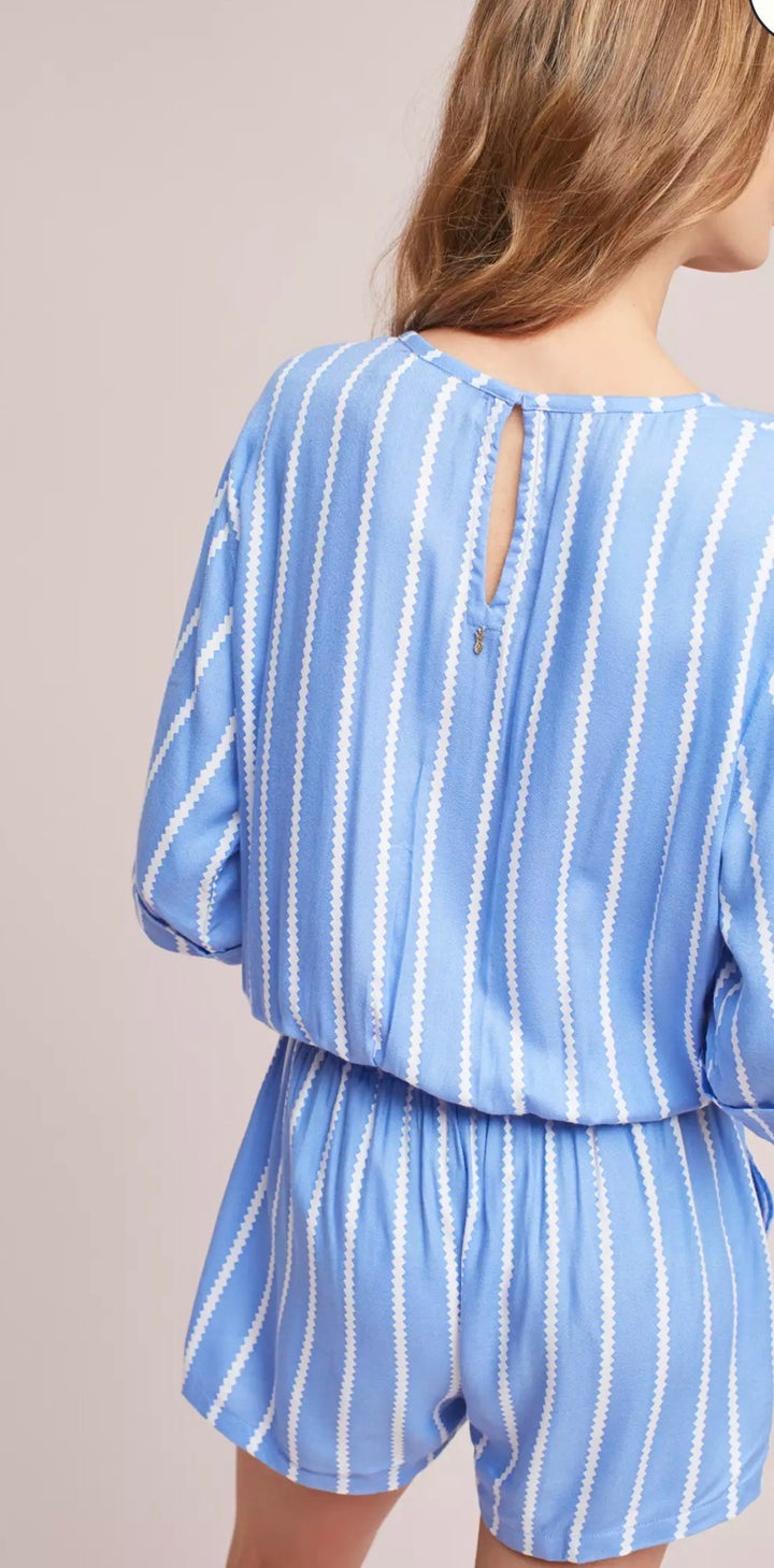 Beachgold romper mini, small blue striped