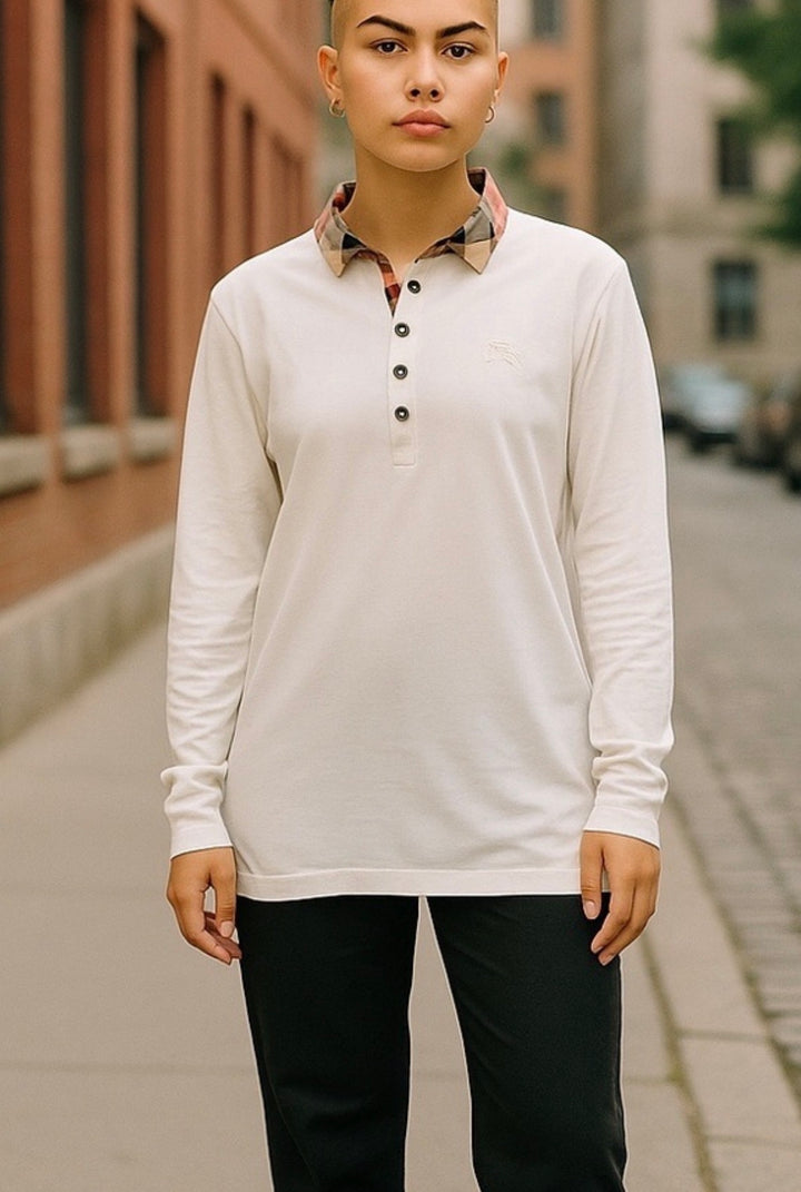 Burberry long sleeve, medium white