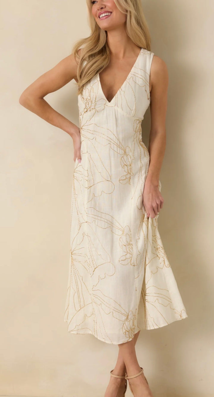 Storia dress midi, large off white