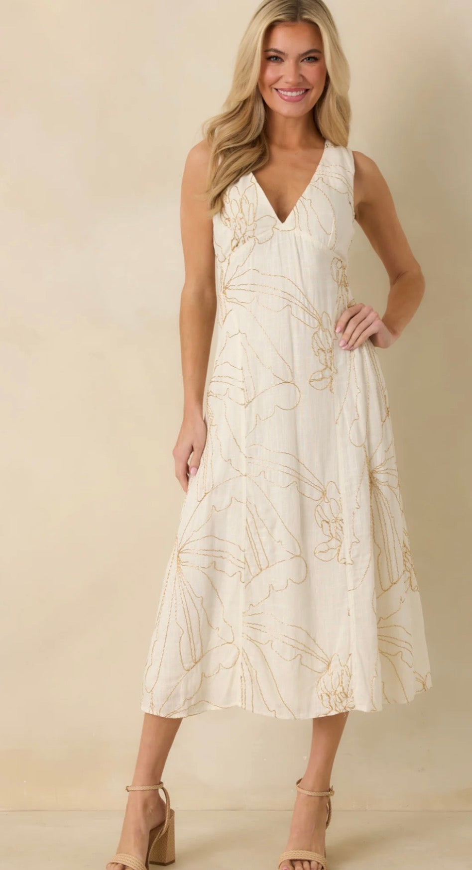 Storia dress midi, large off white