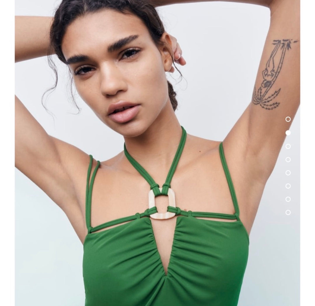 Zara dress maxi, medium green