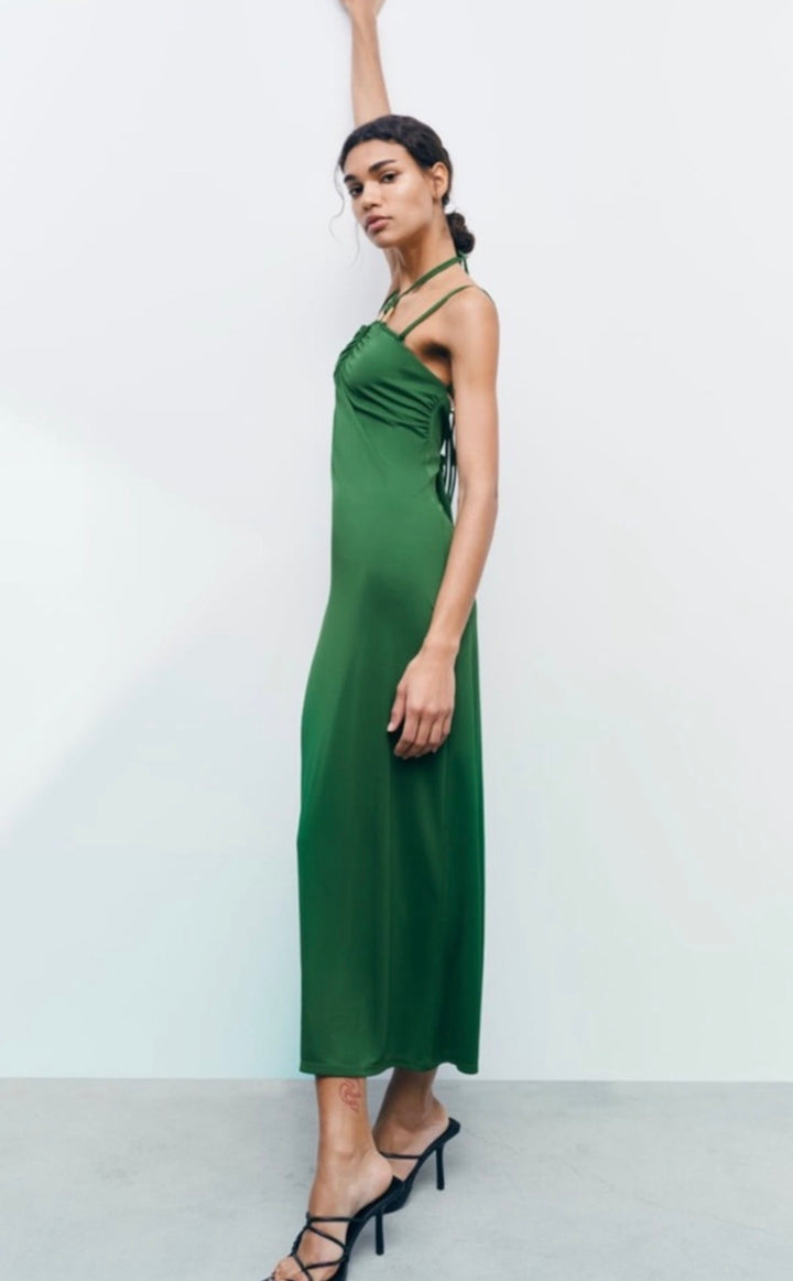 Zara dress maxi, medium green