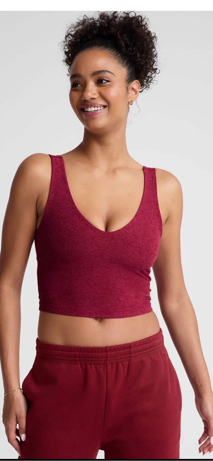 Beyond Yoga bra tank, small maroon