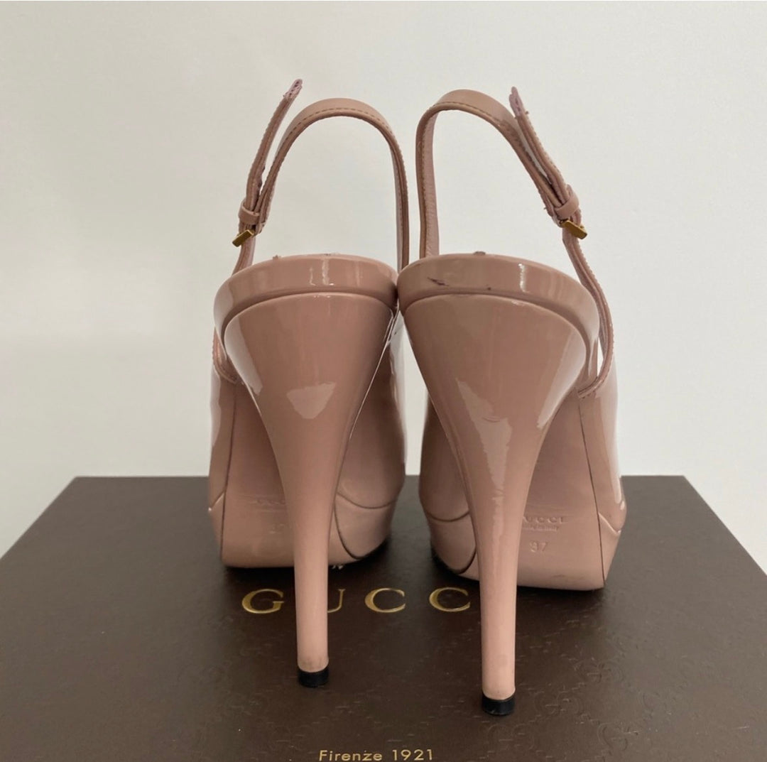 gucci heels, 38.5 blush pink