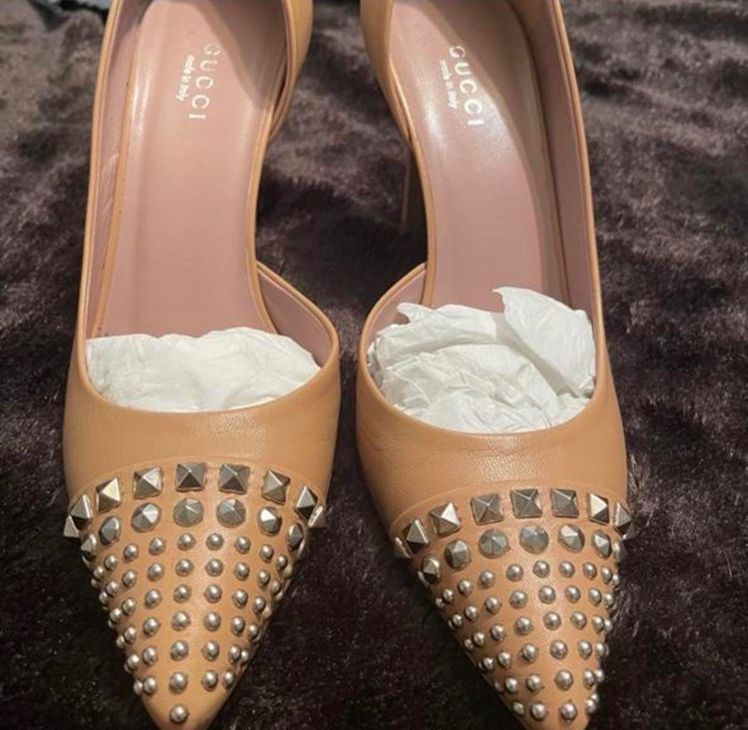 gucci heels, 38.5 camel