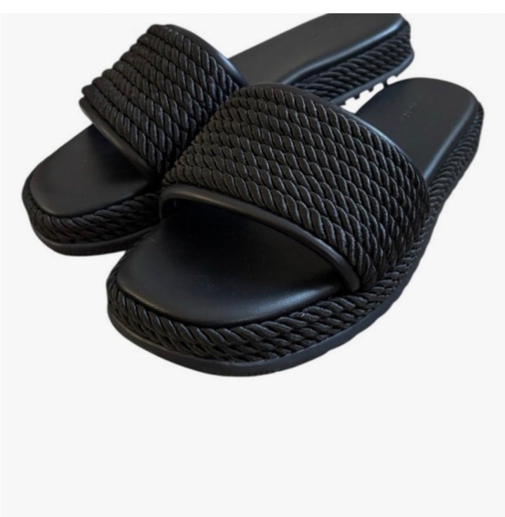 Tory Burch slides, 8 black