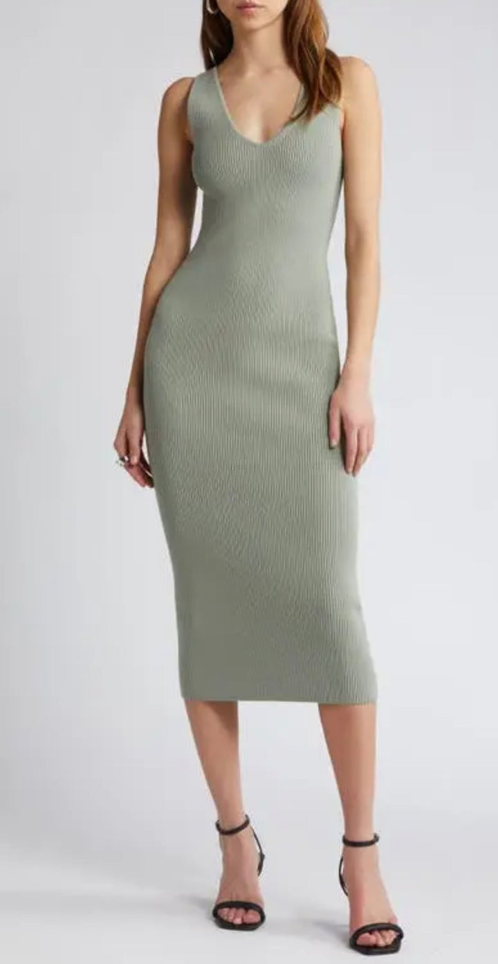 Open Edit dress midi, small green