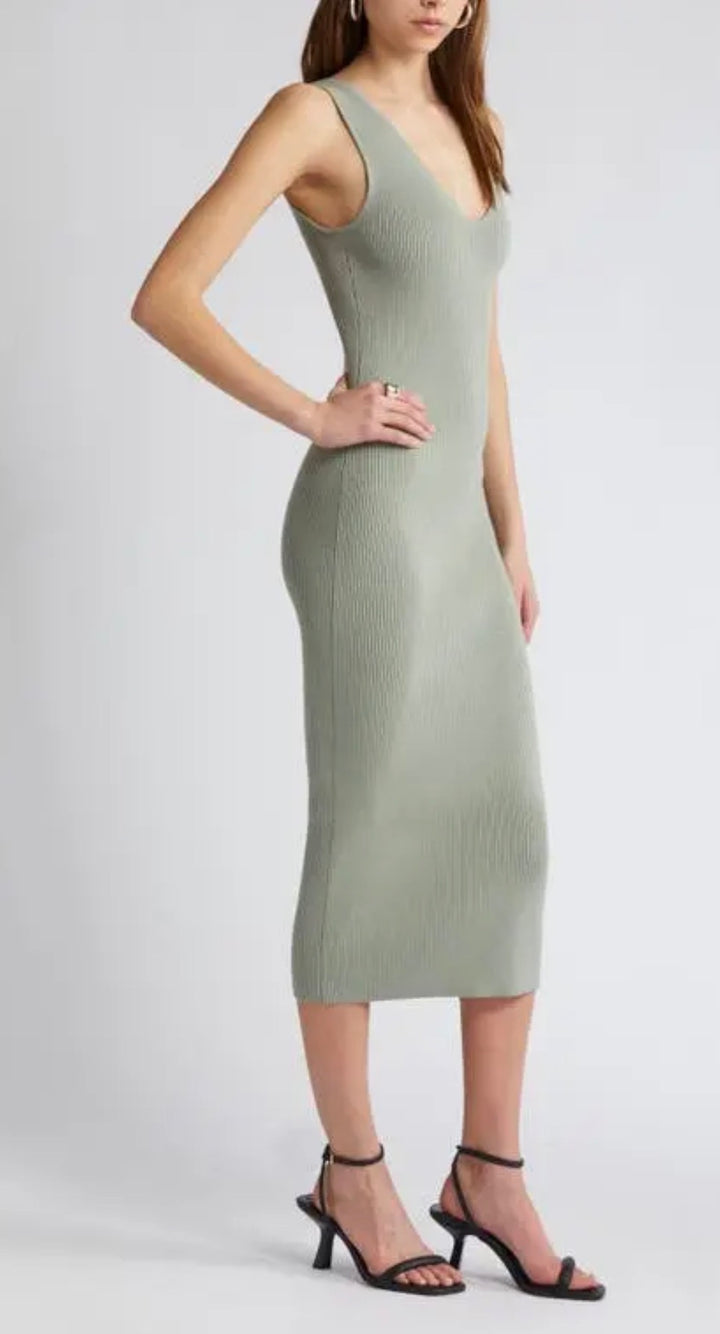 Open Edit dress midi, small green