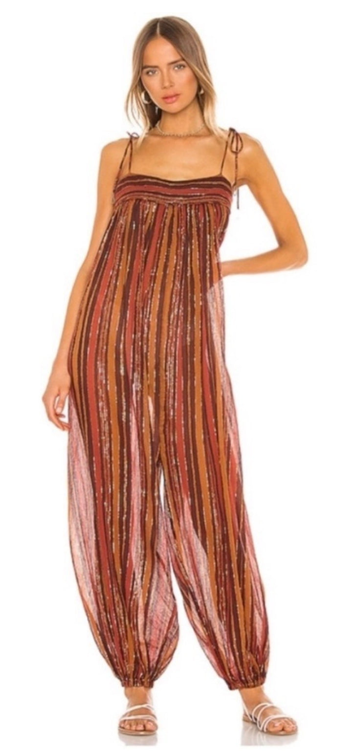 Free People pant romper, medium print