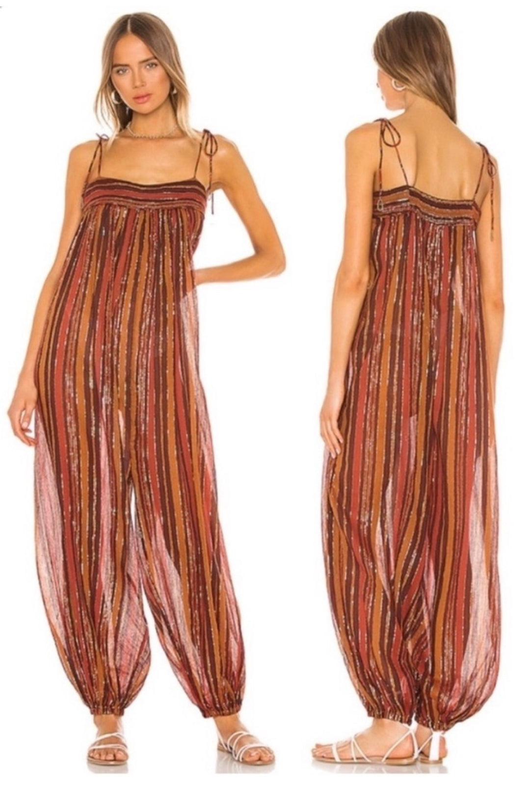 Free People pant romper, medium print