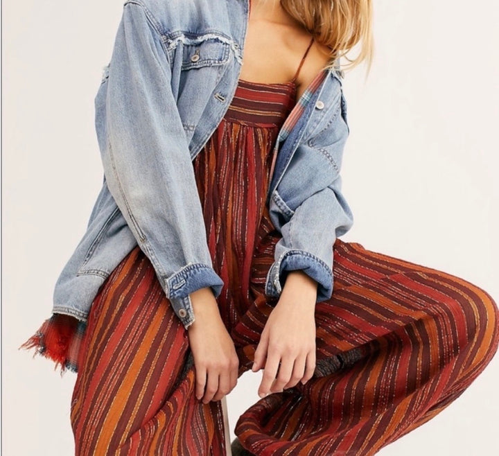 Free People pant romper, medium print