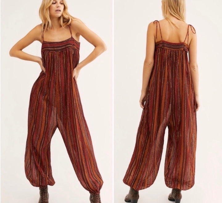 Free People pant romper, medium print