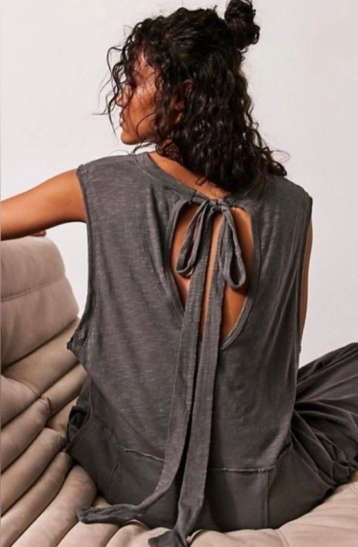 Free People pant romper, medium gray