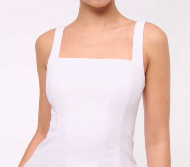 Abercrombie and Fitch dress midi, large petite white