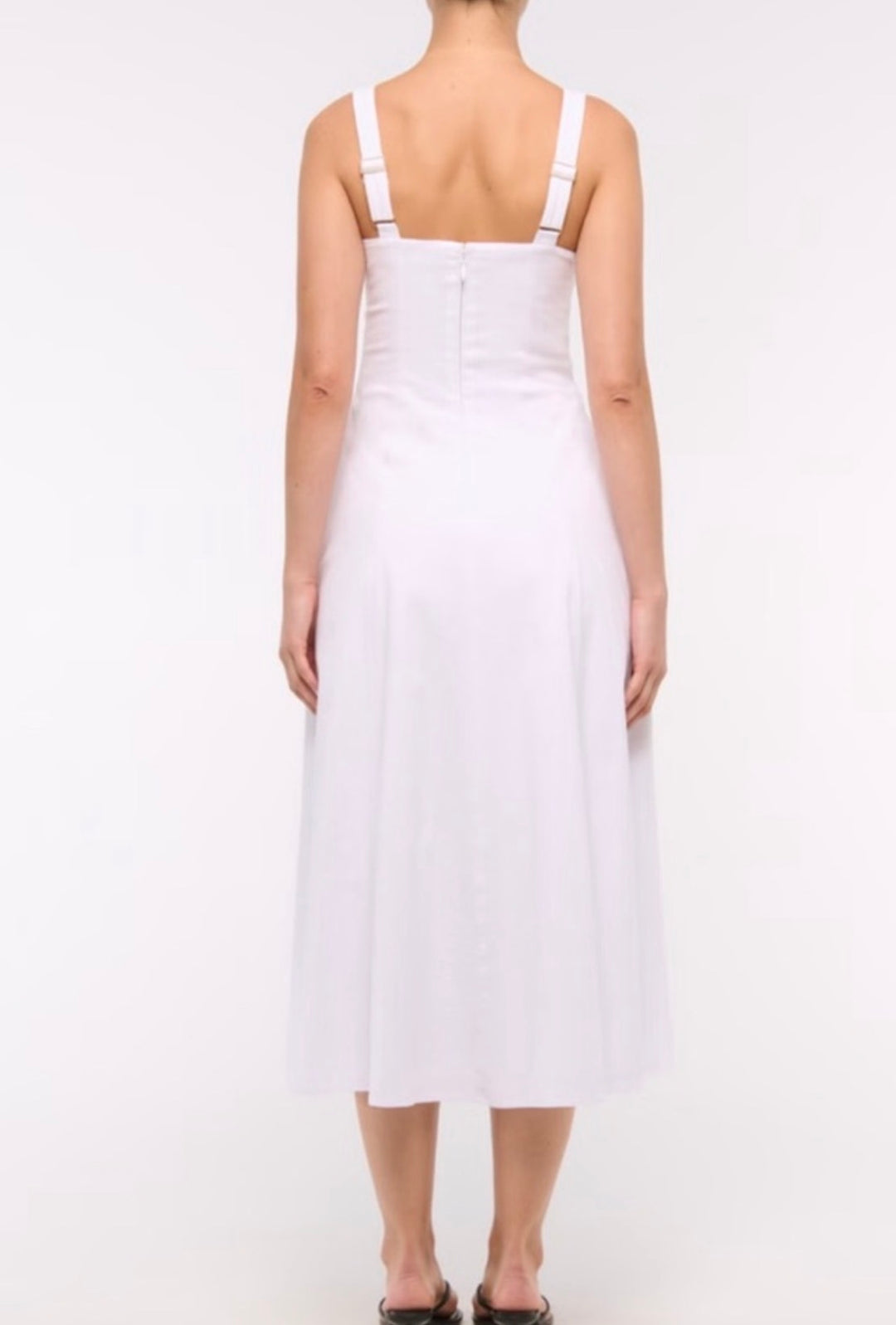 Abercrombie and Fitch dress midi, large petite white