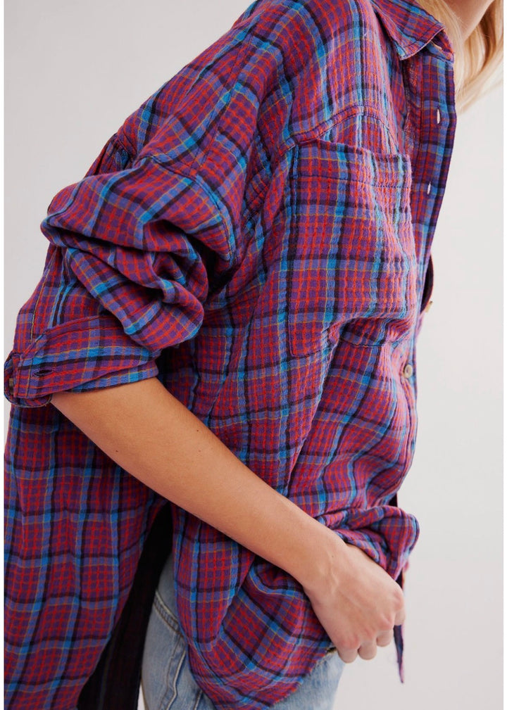 Free People blouse, medium Plaid