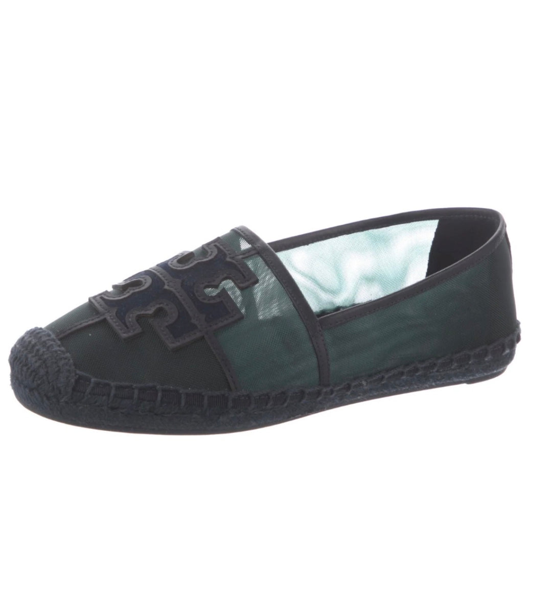 Tory Burch slip ons, 8.5 blue