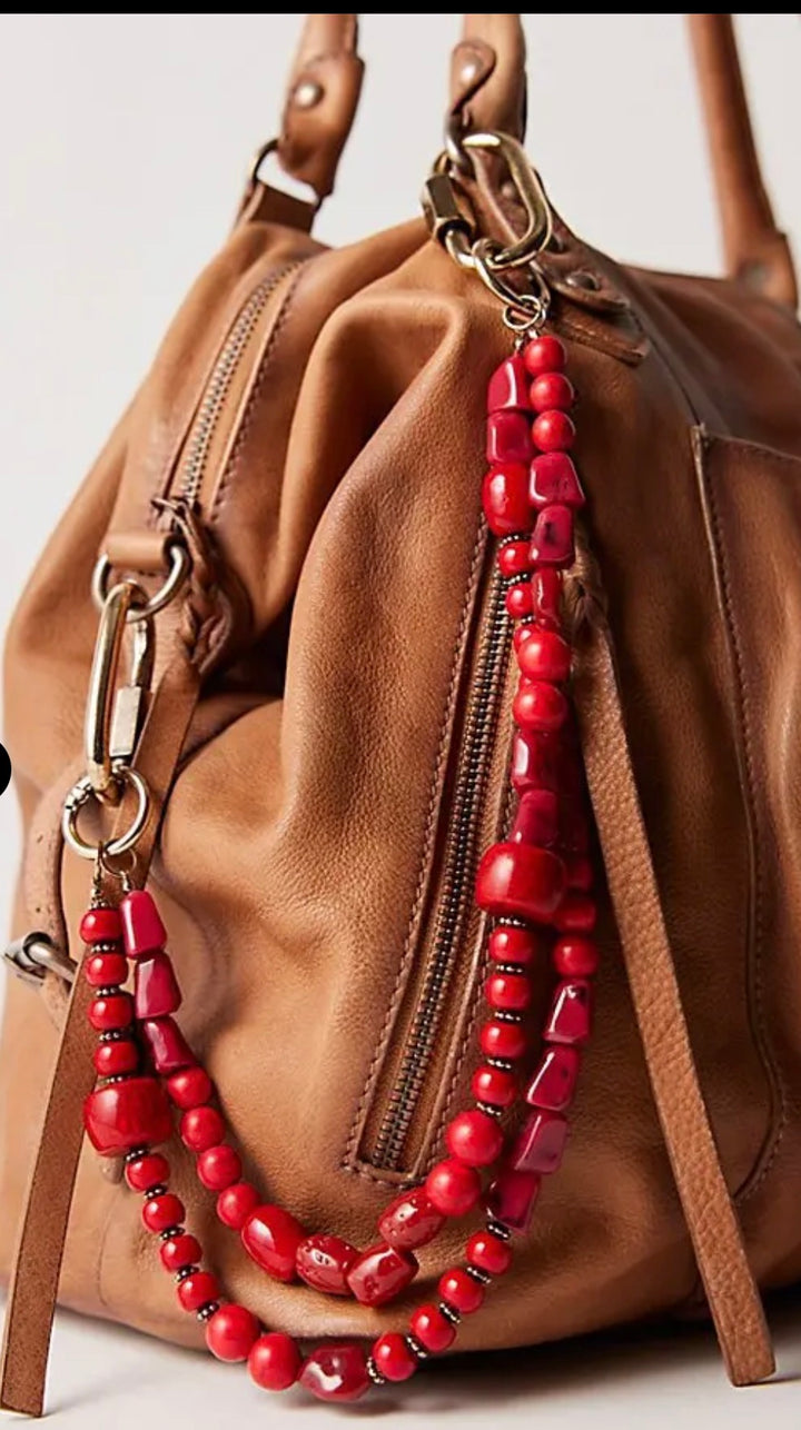 Free People Bag Charm, OS red