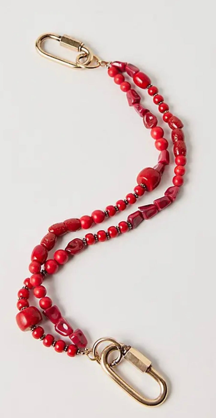 Free People Bag Charm, OS red