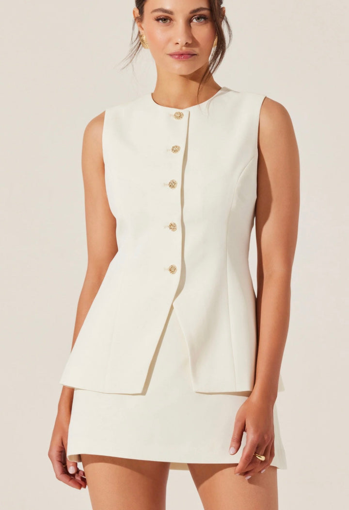 ASTR the label short romper, medium cream