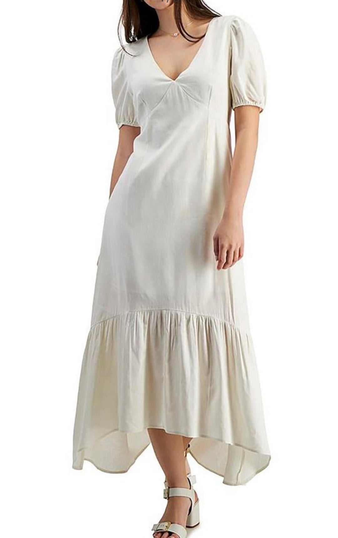 Tinsel dress maxi, medium off white