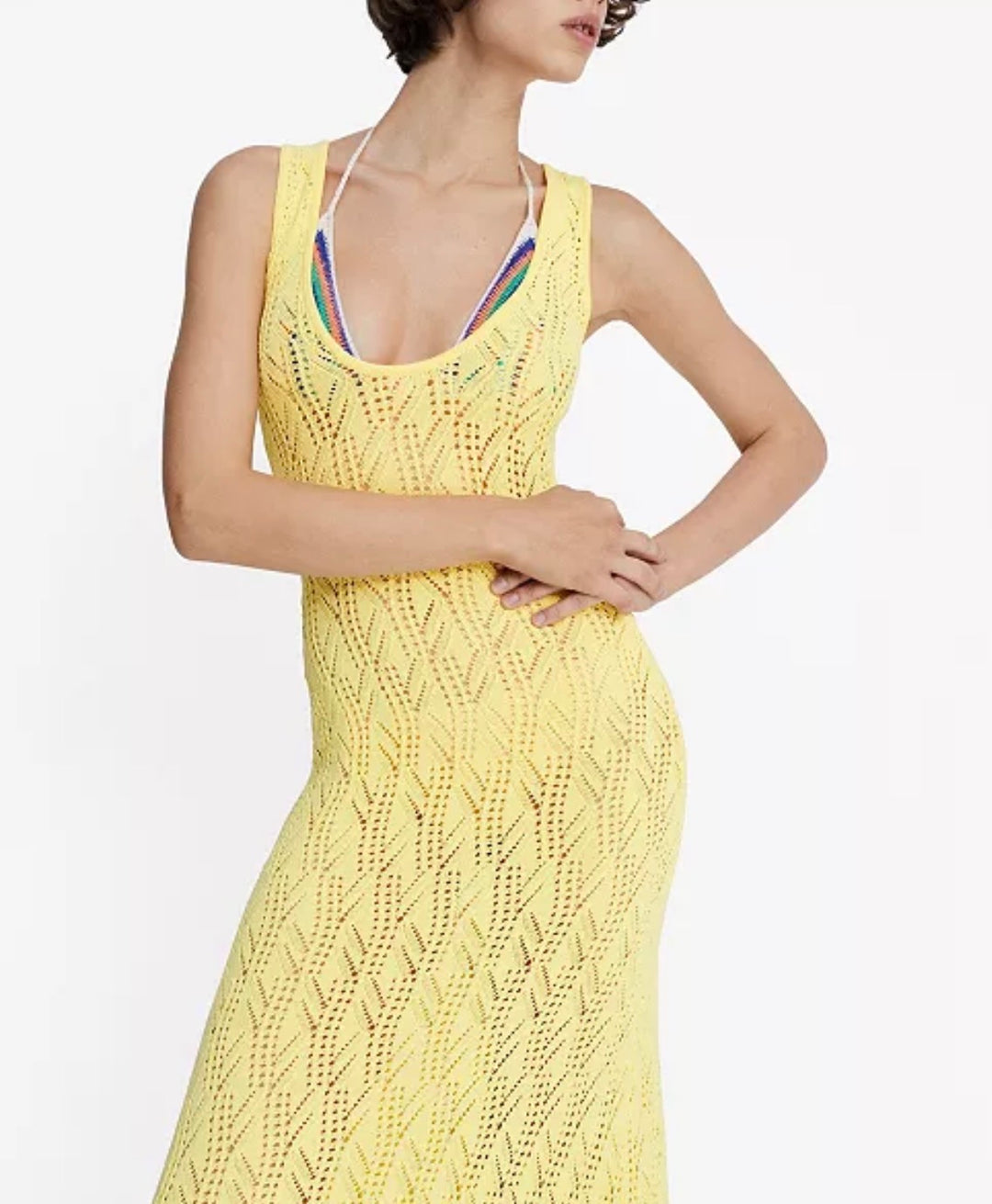 Mango dress maxi, xl yellow