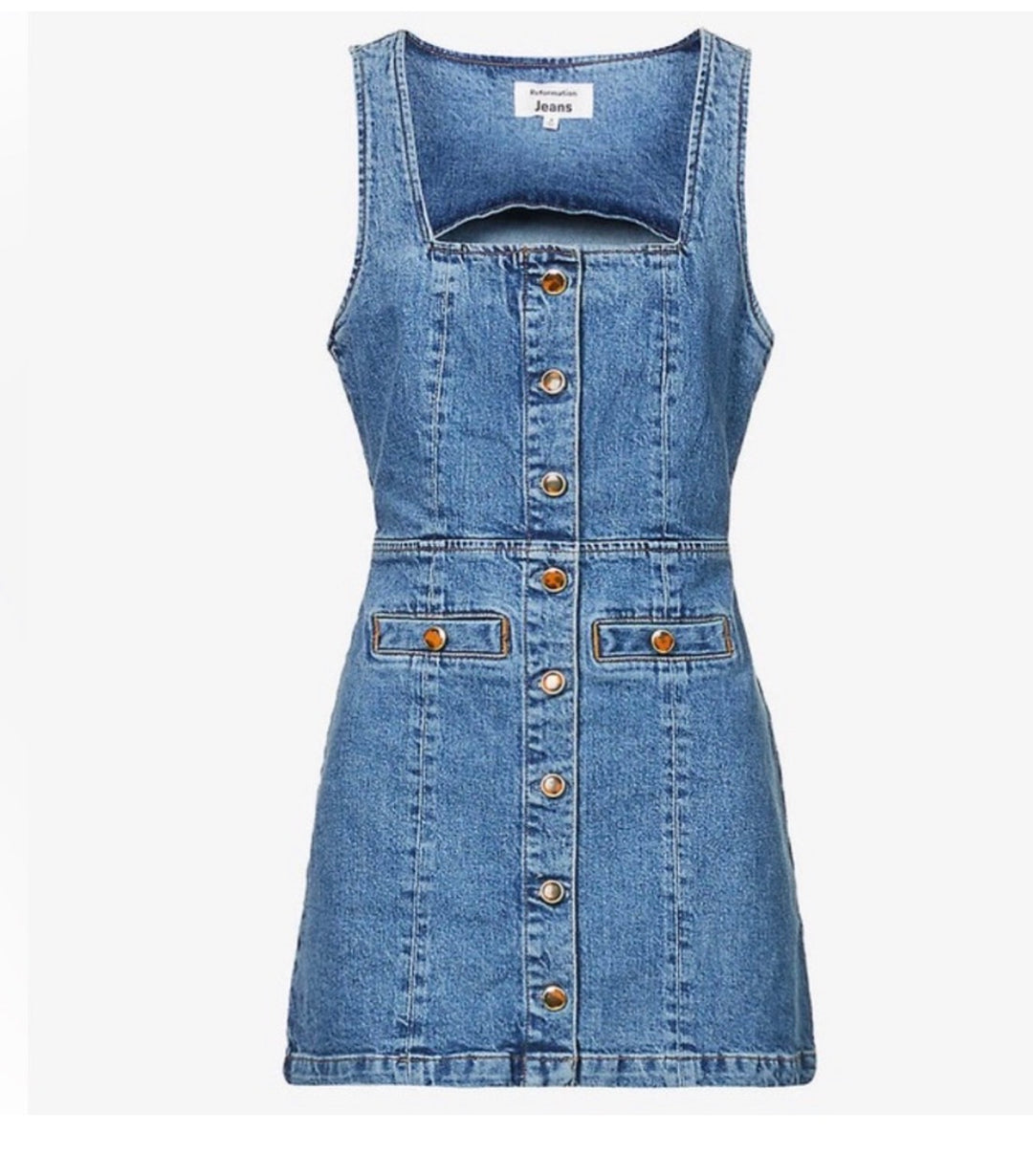 Reformation denim dress, 12 blue