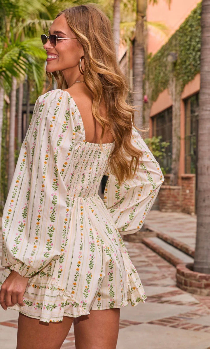Vici short romper, medium print