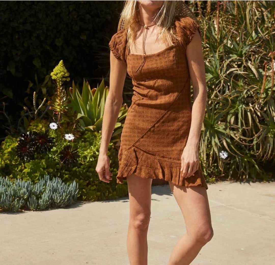 Free People dresses mini, large brown