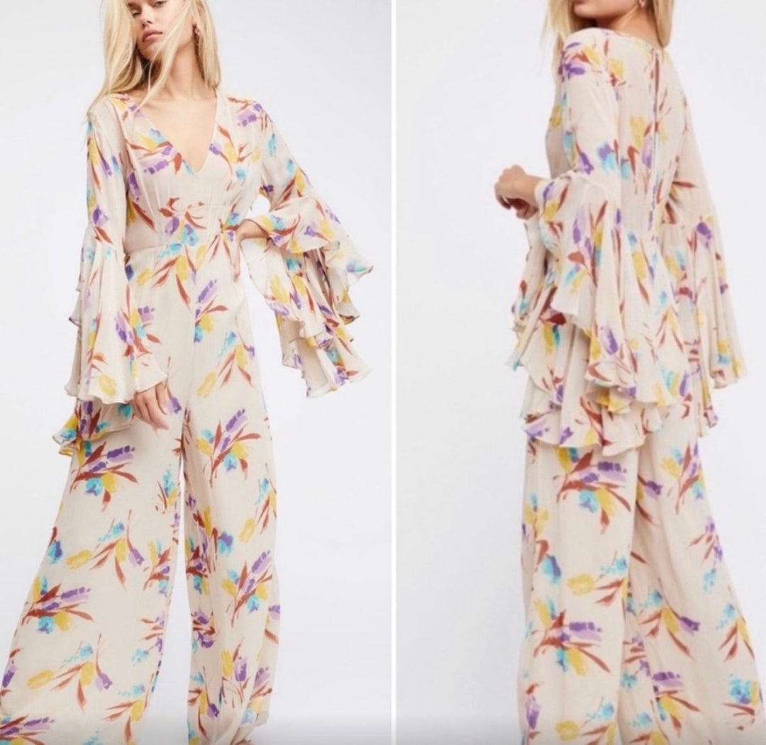 Free People pant romper, XS print
