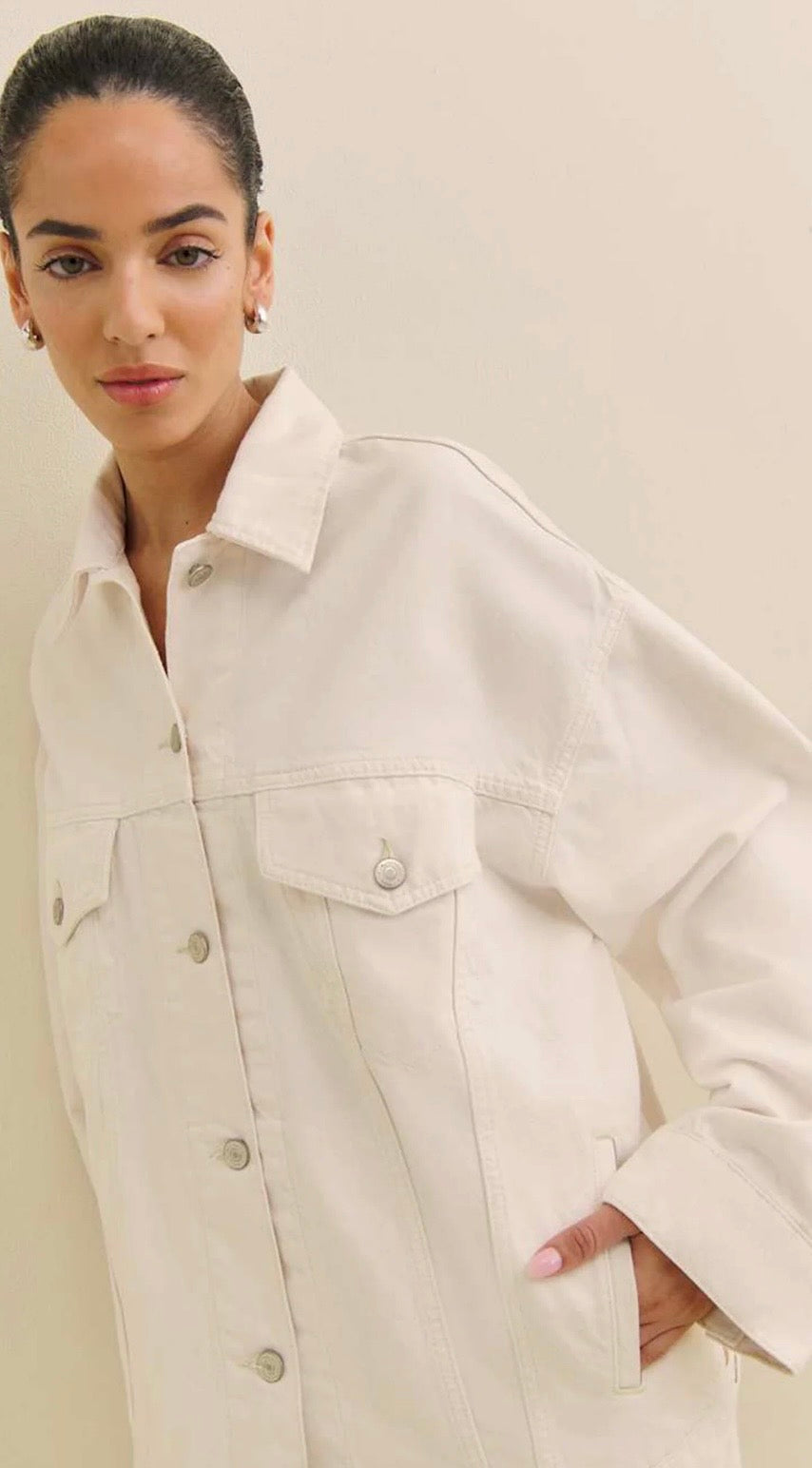 Reformation Denim Jacket, medium off white