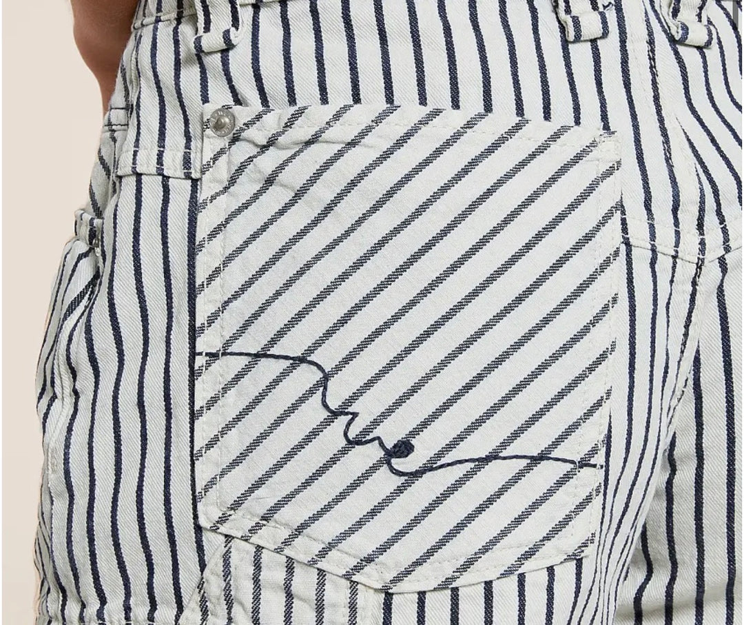 free denim shorts, 27 striped