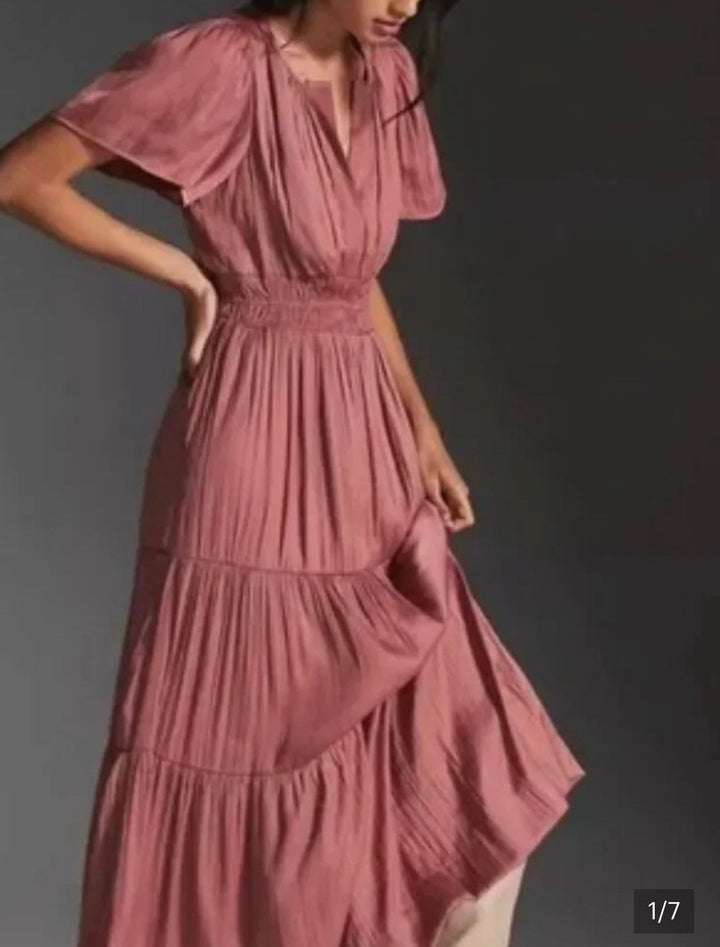 Anthropologie dress maxi, XS mauve