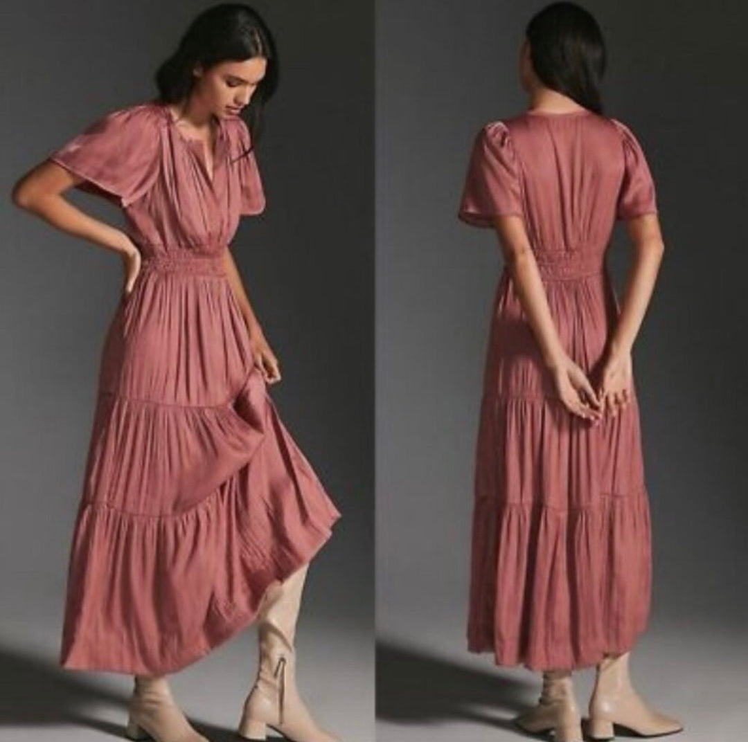 Anthropologie dress maxi, XS mauve