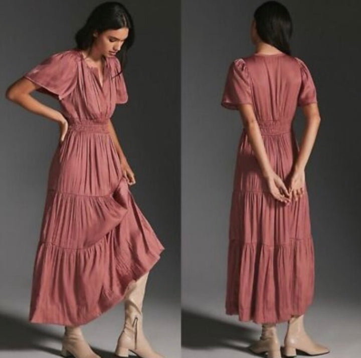 Anthropologie dress maxi, XS mauve