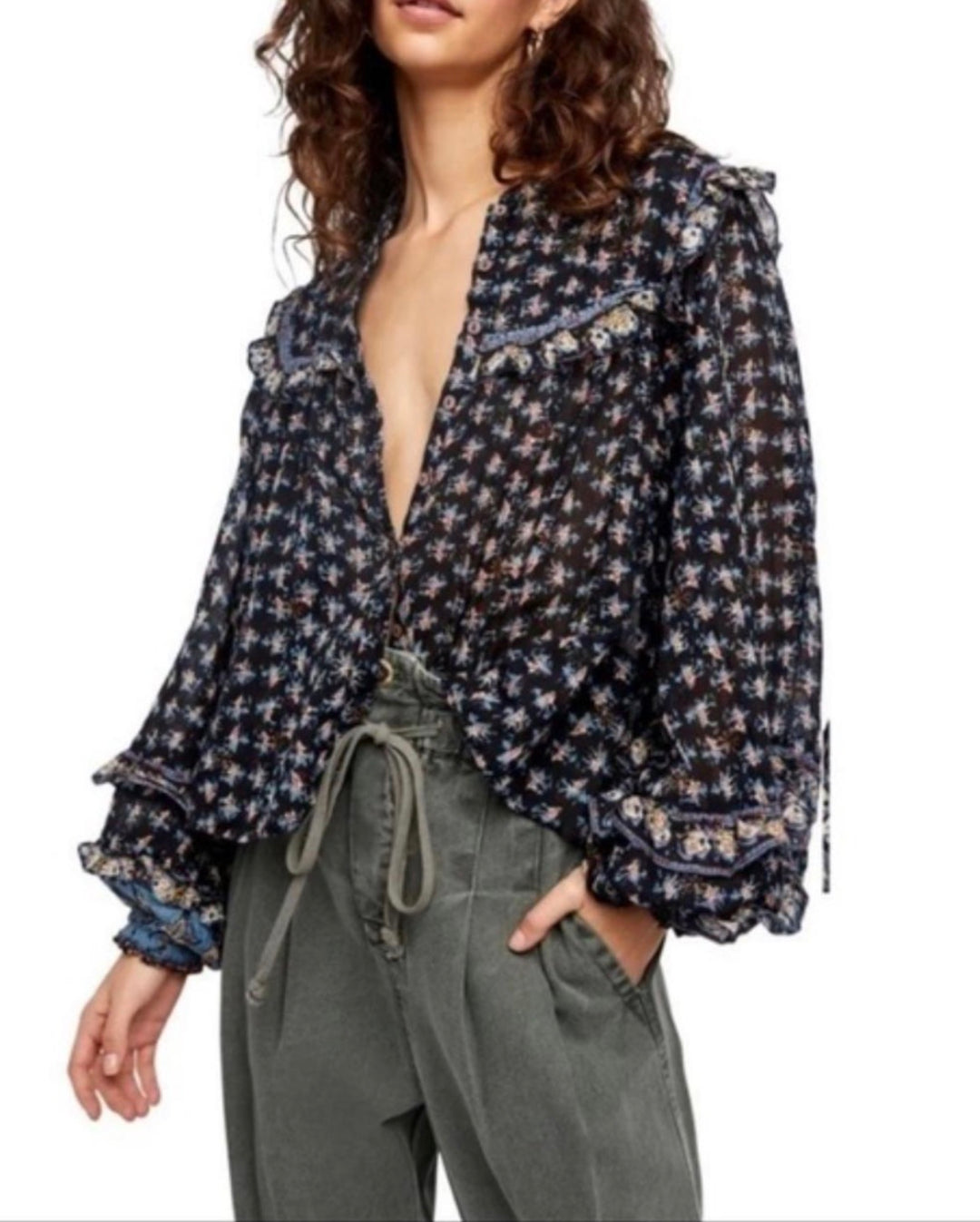 Free People blouse, small print