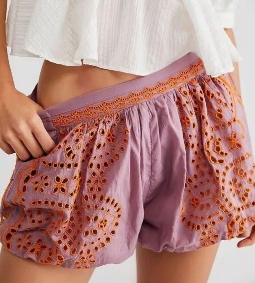 Free People shorts, small print