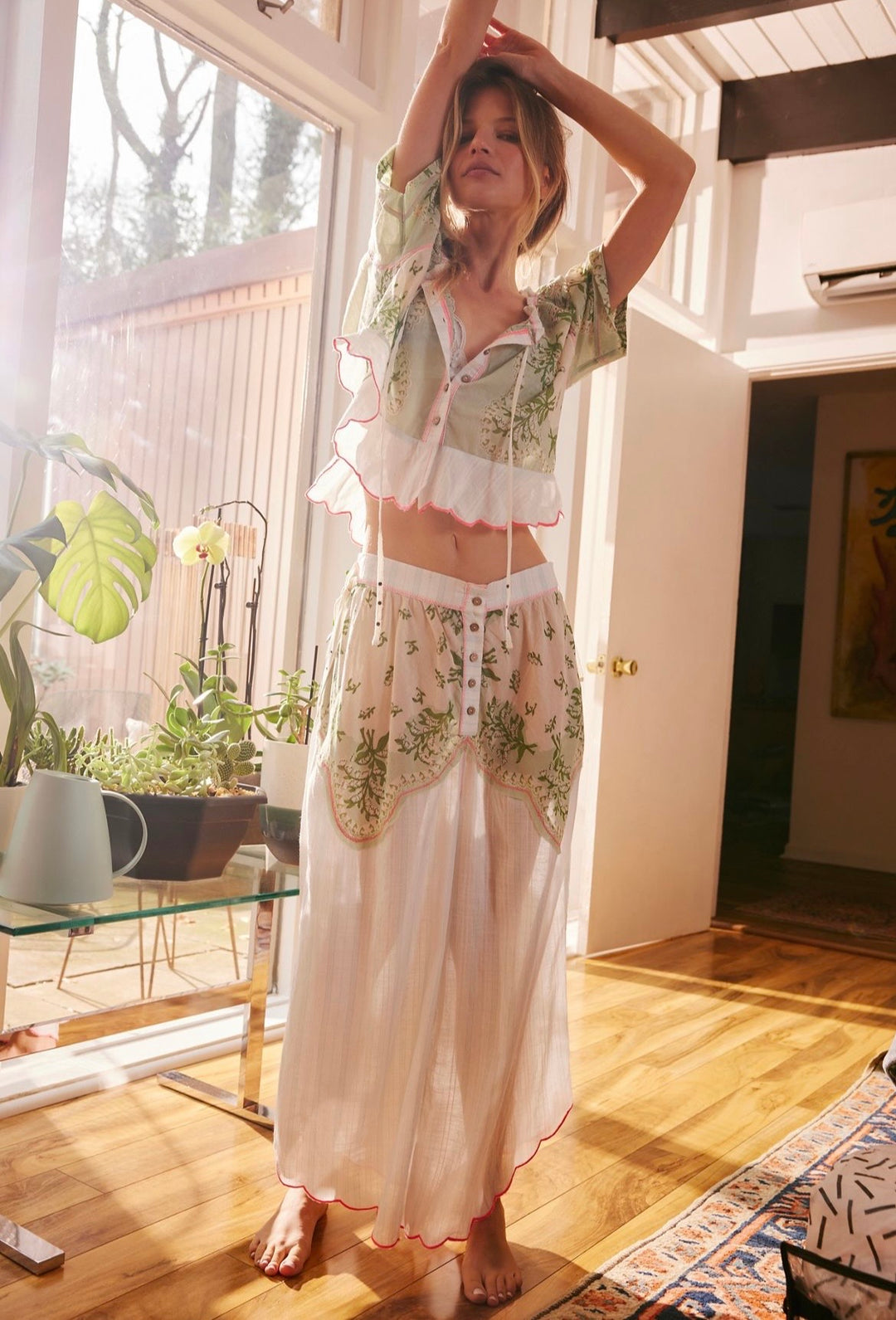 Free People Short Set, small print