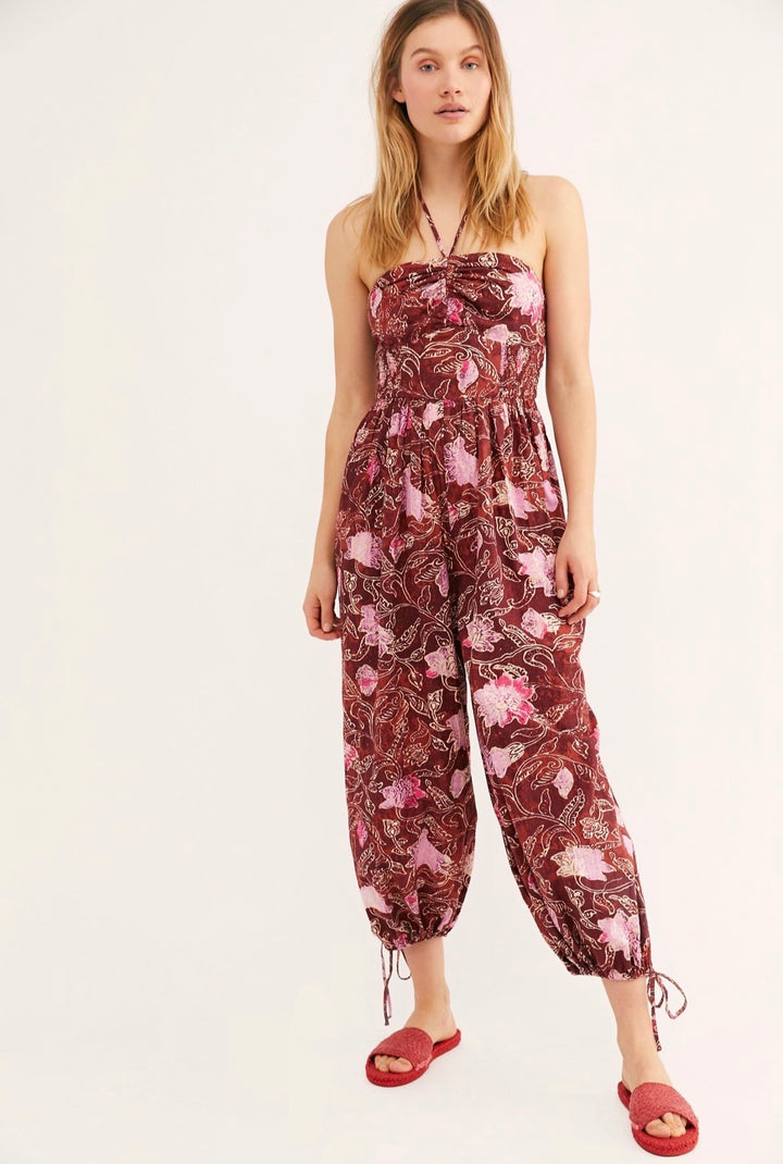 Free People pant romper, m print